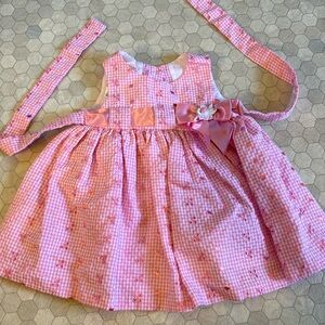 Bonnie baby pink embroidered dress. Size 6-9 months